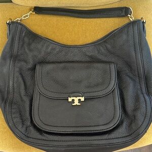Tory Burch Black Leather Hobo Bag
